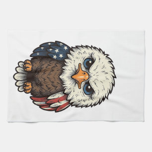 Vintage graviertes patriotisches Baby-Adler-Shirt_ Geschirrtuch