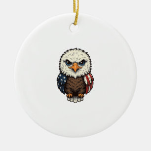 Vintage graviertes patriotisches Baby-Adler-Shirt_ Keramik Ornament