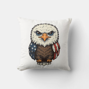 Vintage graviertes patriotisches Baby-Adler-Shirt_ Kissen