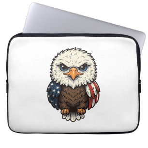 Vintage graviertes patriotisches Baby-Adler-Shirt_ Laptopschutzhülle