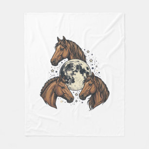 Vintage graviertes Pferd Mond Vektor T-Shirt Desig Fleecedecke