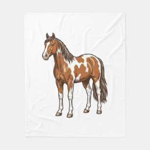 Vintage graviertes Pinto-Pferd Vektor Design_1 Fleecedecke