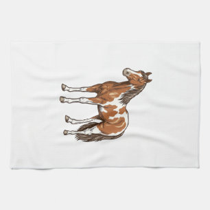 Vintage graviertes Pinto-Pferd Vektor-Design_1 Geschirrtuch