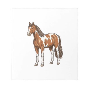 Vintage graviertes Pinto-Pferd Vektor-Design_1 Notizblock