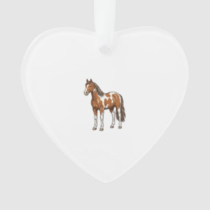 Vintage graviertes Pinto-Pferd Vektor-Design_1 Ornament