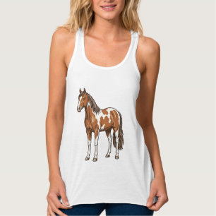 Vintage graviertes Pinto-Pferd Vektor-Design_1 Tank Top
