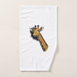 Vintage graviertes süßes Giraffen-Shirt-Design_1 Handtuch