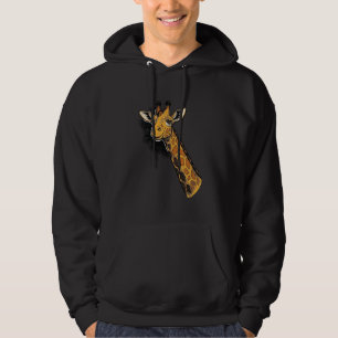 Vintage graviertes süßes Giraffen-Shirt-Design_1 Hoodie