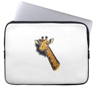 Vintage graviertes süßes Giraffen-Shirt-Design_1 Laptopschutzhülle