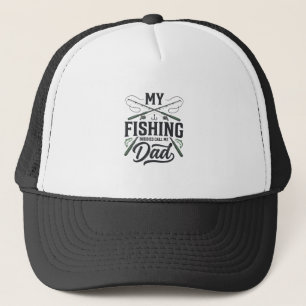 Vintage graviertes T-Shirt-Design für Angler-Väter Truckerkappe