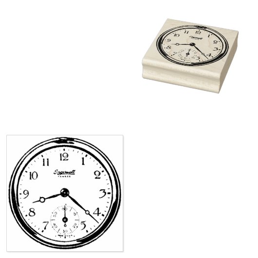 Vintage Gravieruhr Gummistempel (Stempel)