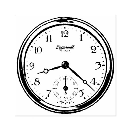 Vintage Gravieruhr Gummistempel (Prägung)