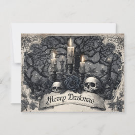 Vintage Gravur einer gotischen Weihnachtslandschaf Postkarte