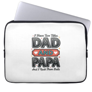 Vintage Gravur Papa und Vater Geschenk Design_ Laptopschutzhülle