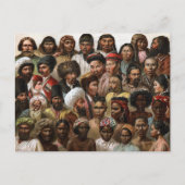 Vintage Gravur "Völker Asiens" C19 Postkarte (Vorderseite)