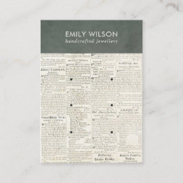 VINTAGE GRAY OLD NEWSPAPER 3 STUDIERENDE ANMELDUNG VISITENKARTE