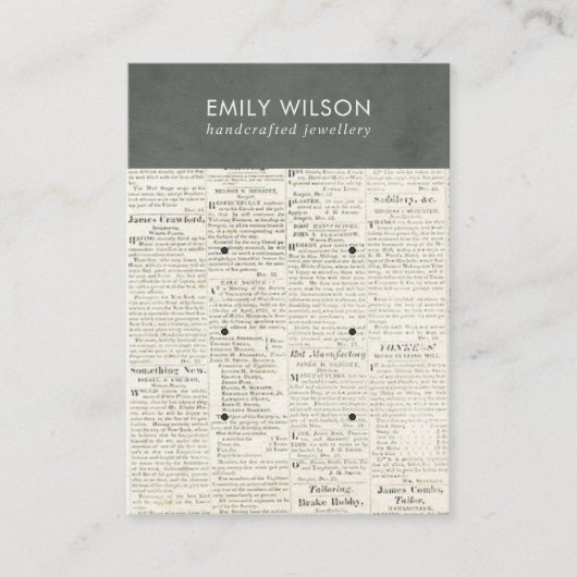 VINTAGE GRAY OLD NEWSPAPER 3 STUDIERENDE ANMELDUNG VISITENKARTE (Vorderseite)