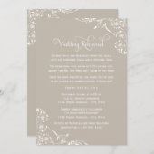 Vintage Gray Scrolls Hochzeit und Abendessen Probe Einladung (Vorne/Hinten)