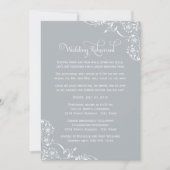 Vintage Gray Scrolls Hochzeit und Abendessen Probe Einladung (Vorderseite)