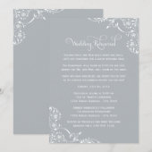 Vintage Gray Scrolls Hochzeit und Abendessen Probe Einladung (Vorne/Hinten)
