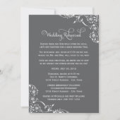 Vintage Gray Scrolls Hochzeit und Abendessen Probe Einladung (Vorderseite)