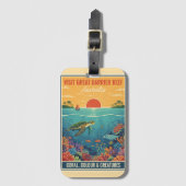 Vintage Great Barrier Reef Australien Gepäckanhänger (Vorderseite Vertikal)