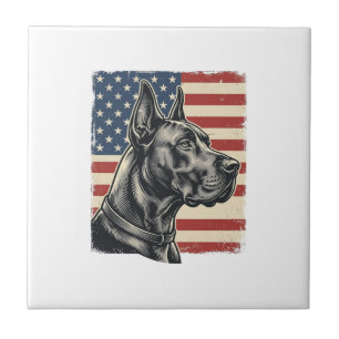 Vintage Great Dane patriotische Flagge Vektor Desi Fliese