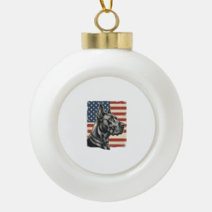 Vintage Great Dane patriotische Flagge Vektor Desi Keramik Kugel-Ornament