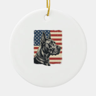 Vintage Great Dane patriotische Flagge Vektor Desi Keramik Ornament