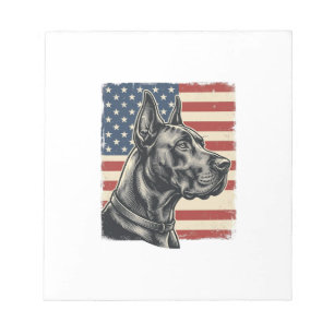 Vintage Great Dane patriotische Flagge Vektor Desi Notizblock