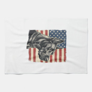 Vintage Great Dane patriotische Flagge Vektordesig Geschirrtuch