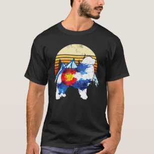 Vintage Great Pyrenäen Dog Colorado Flag Sunset Re T-Shirt