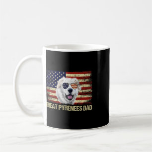 Vintage Great Pyrenees Vater Amerikanische Flagge Kaffeetasse