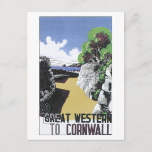 Vintage Great Western Cornwall-Werbung Postkarte