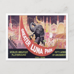 Vintage Greater Luna Park Postkarte