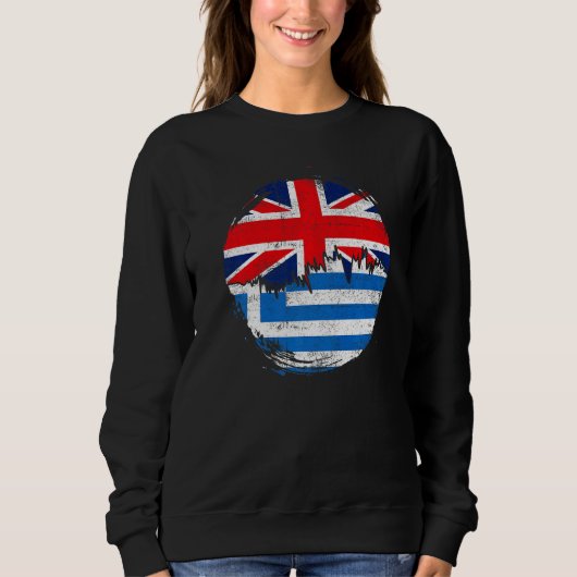 Vintage Greeks British Flag Roots Greece Distresse Sweatshirt (Vorderseite)