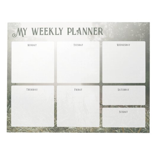 Vintage Green Academia Weekly Planner Notizblock (Vorderseite)