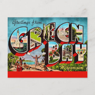 Vintage Green Bay WI Postkarte