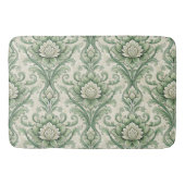 Vintage green botanical pattern badematte (Vorderseite)
