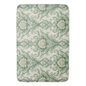 Vintage green botanical pattern badematte (Vorderseite Vertikal)