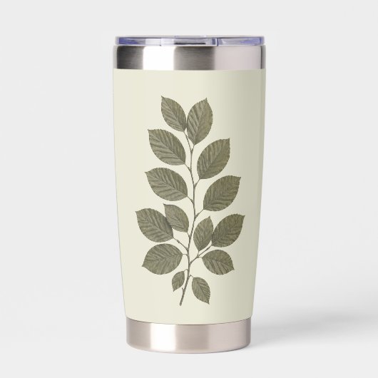 Vintage Green Buchenzweig Thermobecher (Vorderseite)