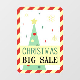 Vintage Green Christmas Sale Window Cling Fensteraufkleber
