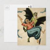 Vintage Green Devil Postkarte (Vorne/Hinten)