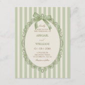 Vintage green elegant bow wedding  einladung (Vorderseite)