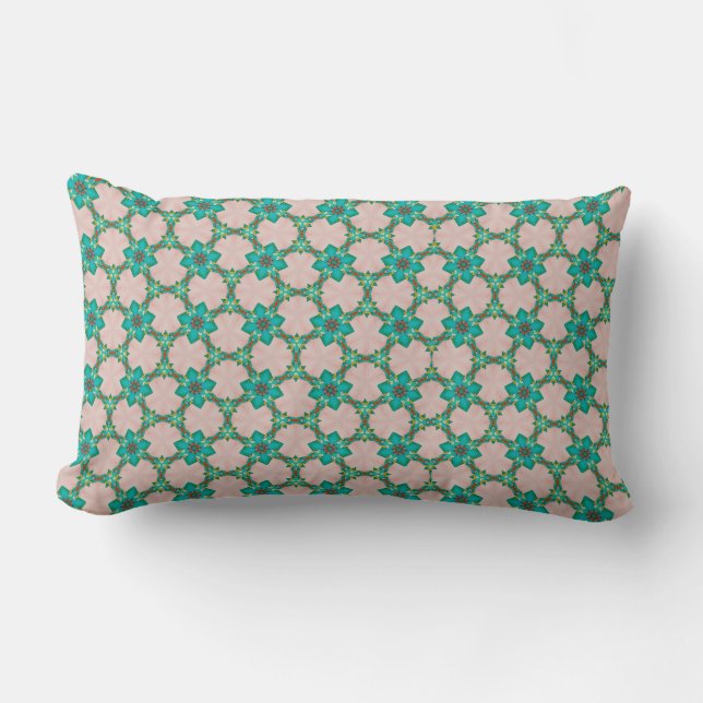 Vintage Green Floral Long Pillow Lendenkissen (Vorderseite)