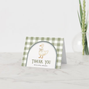 Vintage Green Gose Baby Dusche Thankyou Card Dankeskarte