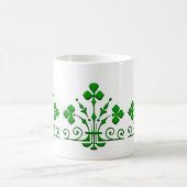 Vintage Green Kleeblatts Muster Tasse (Mittel)