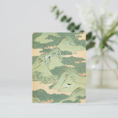Vintage Green Landscape Postkarte (Stehend Vorderseite)