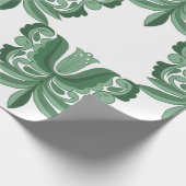 Vintage Green Ornate Botanical Pattern Wrapping Geschenkpapier (Ecke)