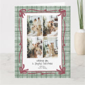 Vintage Green Plaid Christmas Photo Card Karte (Vorderseite)